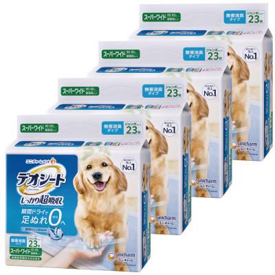 ふるさと納税 棚倉町 [毎月定期便]ユニ・チャームペットデオシートしっかり超吸収無香消臭タイプスーパーワイド4袋全2回
