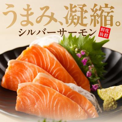 ふるさと納税 泉佐野市 【毎月定期便】サーモン ポーション 小分け 刺身用 訳あり 1kg×全3回 099Z346の画像