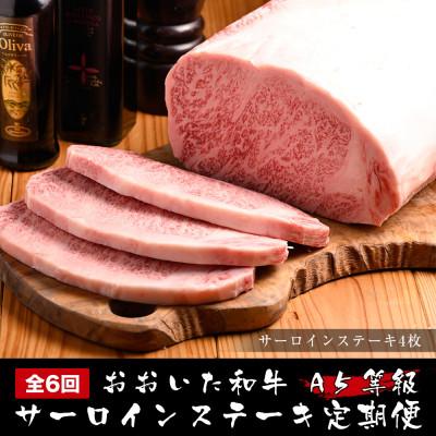 ふるさと納税 中津市 [毎月定期便]おおいた和牛A5等級サーロインステーキ ステーキソース付(中津市)全6回
