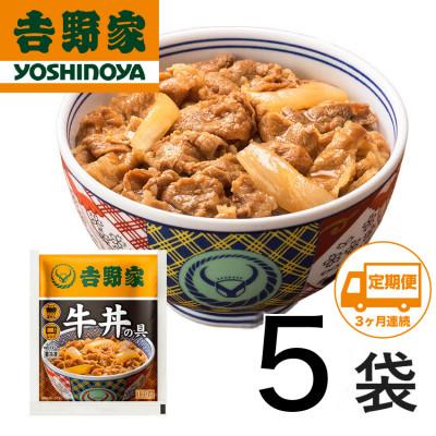 ふるさと納税 加須市 [毎月定期便]吉野家牛丼の具5食セット全3回
