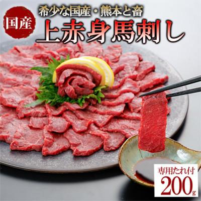 ふるさと納税 小国町 [毎月定期便]国産 上赤身 馬刺し 200g 生食用 専用たれ付き(熊本県小国町)全2回