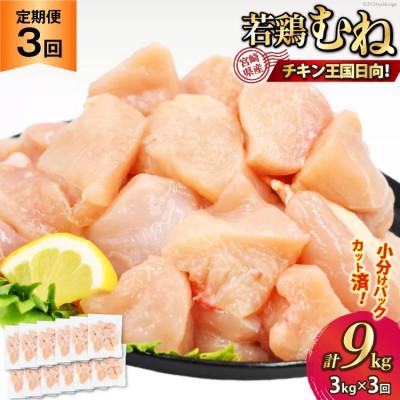 ふるさと納税 日向市 [毎月定期便]宮崎県産若鶏ムネ肉250g×12袋全3回