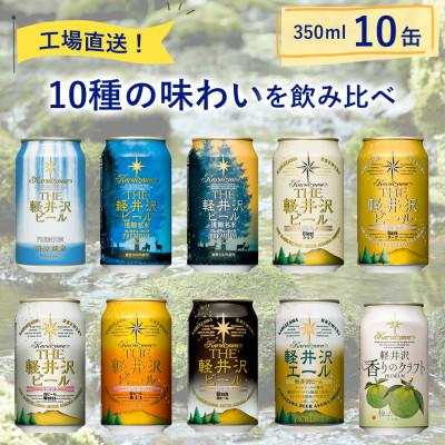 ふるさと納税 佐久市 [毎月定期便]THE軽井沢ビール 10種10缶 クラフトビール350ml 飲み比べセット全3回