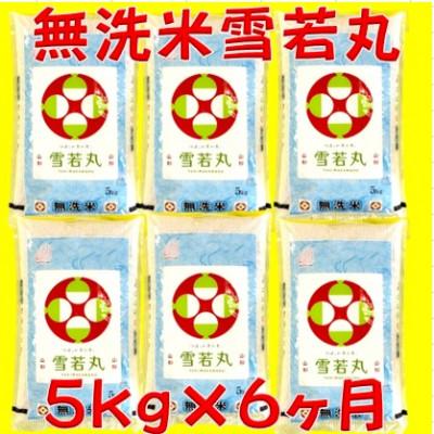 ふるさと納税 酒田市 [毎月定期便]無洗米雪若丸 精米5kg(5kg×1袋)全6回