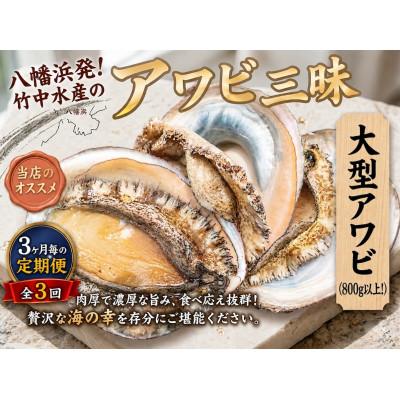 ふるさと納税 八幡浜市 [2ヵ月毎定期便]隔月大型アワビ800gを全3回お届け![H22-285]全3回