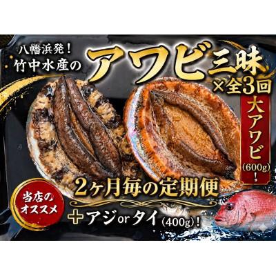 ふるさと納税 八幡浜市 [2ヵ月毎定期便]隔月で八幡浜発、竹中水産の大アワビ600g前後(2〜3個)[H22-287]全3回