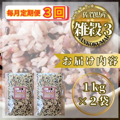 ふるさと納税 鳥栖市 【毎月定期便】【雑穀3】1kg×2袋(佐賀県産　三穀米)(鳥栖市)全3回 |  | 02