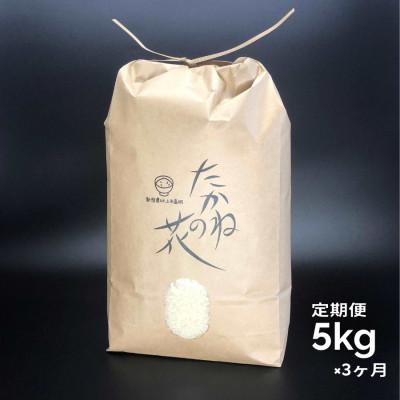 ふるさと納税 村上市 [毎月定期便]新潟県村上市岩船産 棚田米コシヒカリ たかねの花 精米5kg 003全3回