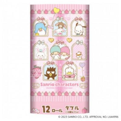 ふるさと納税 豊前市 [毎月定期便]サンリオキャラクターズ25m/12ロール×8パック全3回