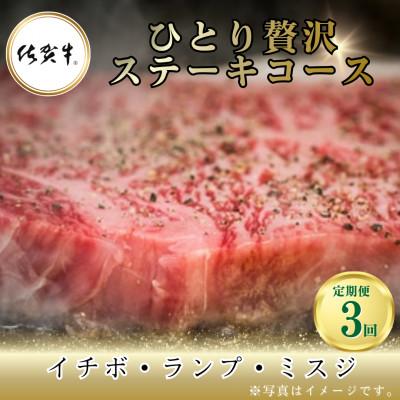 ふるさと納税 吉野ヶ里町 [毎月定期便]ひとり贅沢ステーキコース[イチボ/ランプ/ミスジ](吉野ヶ里町)全3回
