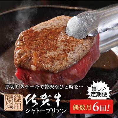 ふるさと納税 多久市 [発送月固定定期便]老舗の佐賀牛ヒレステーキ200g×2枚(合計400g) 偶数月全6回