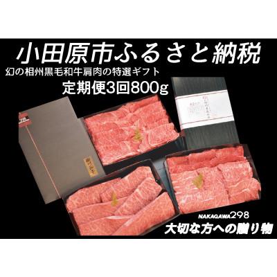 ふるさと納税 小田原市 [2ヵ月毎定期便]幻の相州黒毛和牛 肩肉 800g全3回