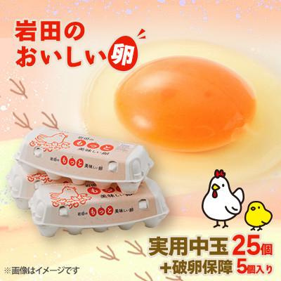 ふるさと納税 榛東村 [毎月定期便]岩田のおいしい卵実用中玉25個+破卵保障5個(10個入り×3パック)全3回