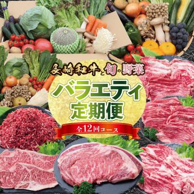 ふるさと納税 南島原市 [発送月固定定期便]長崎和牛と旬の野菜・フルーツが楽しめる バラエティ定期便全12回