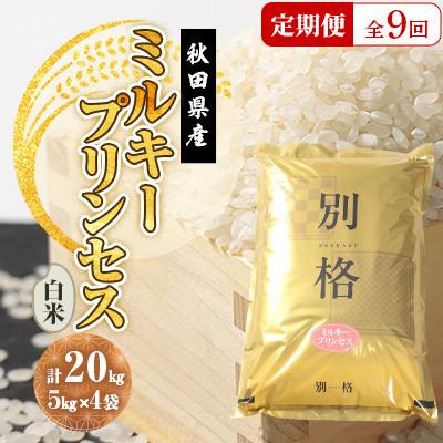 20kg★ミルキープリンセス 白米10kg×2袋 お米 ふるさと納税 大潟村 【毎月定期便】ミルキープリンセス 白米 20kg(5kg