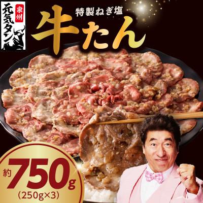 ふるさと納税 泉佐野市 [毎月定期便]ねぎ塩 牛たん 小分け 薄切り 訳あり 750g×全2回