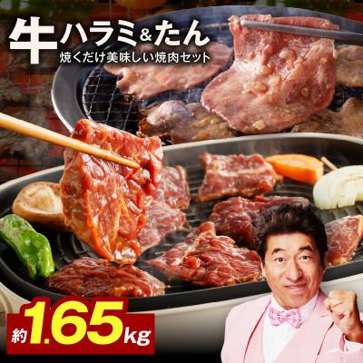 ふるさと納税 泉佐野市 [毎月定期便]牛ハラミ肉&amp;牛たん 食べ比べ 小分け 訳あり 1.65kg×全2回