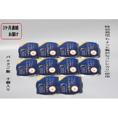 ふるさと納税 村上市 [毎月定期便]新潟県村上市岩船産 コシヒカリパックご飯10個 1039039全3回