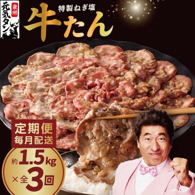 ふるさと納税 泉佐野市 [毎月定期便]ねぎ塩 牛たん 牛肉 099Z465 1.5kg×全3回
