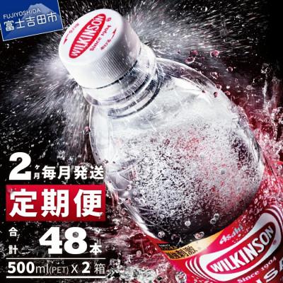 ふるさと納税 富士吉田市 [毎月定期便]強炭酸水 ウィルキンソン タンサン500ml×1箱(24本入) アサヒ飲料全2回