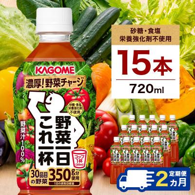 ふるさと納税 那須塩原市 [毎月定期便]カゴメ 野菜一日これ一杯 720ml PET×15本全2回