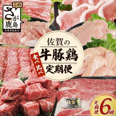 ふるさと納税 鹿島市 [毎月定期便]佐賀の「牛・豚・鶏」食べ比べ 定期便全6回