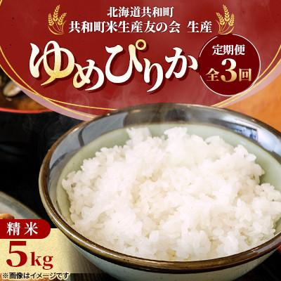 ふるさと納税 共和町 [発送月固定定期便]2026年11月より発送 共和町産 ゆめぴりか 精米 5kg全3回