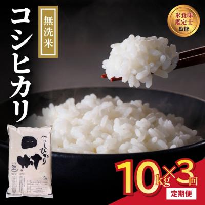 ふるさと納税 田村市 [毎月定期便]無洗米 田村産 コシヒカリ 10kg 精米全3回