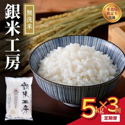 ふるさと納税 田村市 [毎月定期便]無洗米 銀米工房 5kg 精米全3回