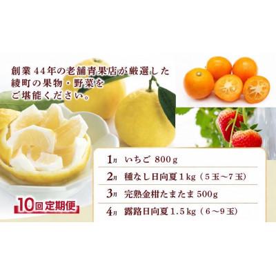 ふるさと納税 綾町 【発送月固定定期便】果物・野菜定期便【X21】全10回 |  | 01