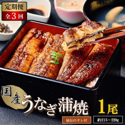 ふるさと納税 松江市 [毎月定期便][国産]うなぎ蒲焼 1尾 (秘伝のタレ付) 全3回