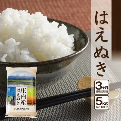 ふるさと納税 酒田市 [毎月定期便][精米]はえぬき 5kg×1袋 白米 山形県庄内産全3回