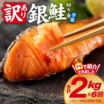 ふるさと納税 泉佐野市 [毎月定期便]銀鮭切り身 総量2kg 訳あり サイズ不揃い kgpZ015全6回