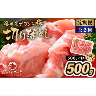 ふるさと納税 越前町 [毎月定期便]「福井県ブランド豚」ふくいポーク 切り落とし 500g × 1パック全2回
