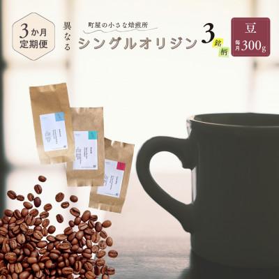 ふるさと納税 村上市 [毎月定期便]シングルオリジンコーヒー100g×3品種(豆)計300g 1075024 全3回