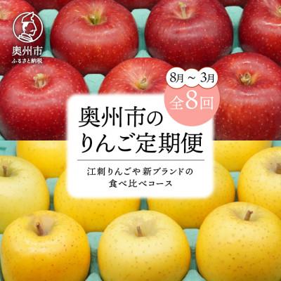 ふるさと納税 奥州市 [発送月固定定期便]奥州市りんご定期便(8〜3月)江刺りんごや新ブランド食べ比べ[AQ029]全8回