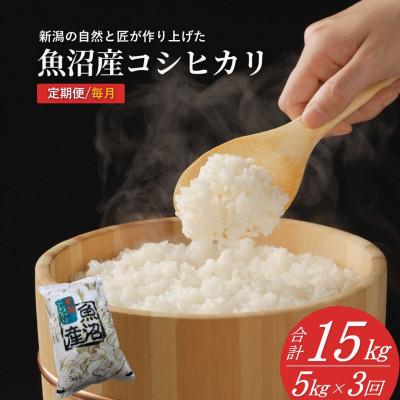 ふるさと納税 小千谷市 [毎月定期便]魚沼産 コシヒカリ 精米 5kg 共栄農工社のおいしいお米全3回