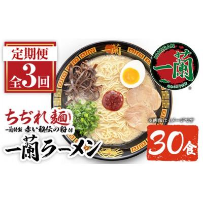 ふるさと納税 日置市 [毎月定期便]一蘭ラーメンちぢれ麺 10食セット(日置市)全3回