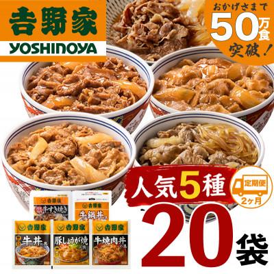 ふるさと納税 十日町市 [毎月定期便]2ヶ月連続 吉野家 人気5種20袋セット(冷凍)全2回