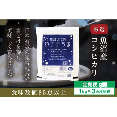 ふるさと納税 十日町市 [発送月固定定期便][10月下旬より発送予定]ゆきまち米1kg 厳選された魚沼産コシヒカリ全3回