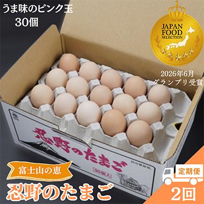 ふるさと納税 忍野村 [毎月定期便][新鮮な玉子]富士山の恵 忍野のたまご‐うま味のピンク玉‐30個入全2回