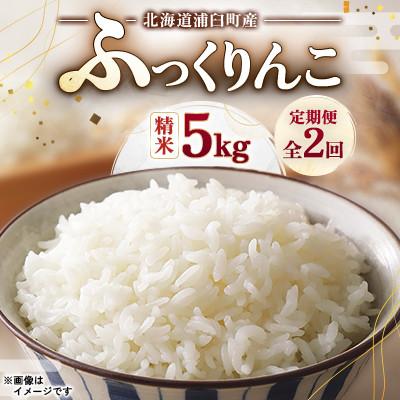ふるさと納税 浦臼町 [発送月固定定期便]浦臼町産 ふっくりんこ(精米)5kg 特A お米全2回