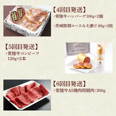 ふるさと納税 水戸市 【毎月定期便】常陸牛 6ヶ月Aコース 茨城県産黒毛和牛 すき焼き 焼肉 ハンバーグ カレーなど全6回 |  | 02