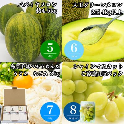 ふるさと納税 南島原市 【発送月固定定期便】長崎・南島原グルメ バラエティ定期便 ちゃんぽん 角煮 フルーツ など全12回 |  | 02