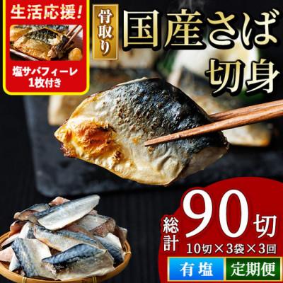ふるさと納税 門川町 [毎月定期便]国産骨取り 塩さば切身全3回