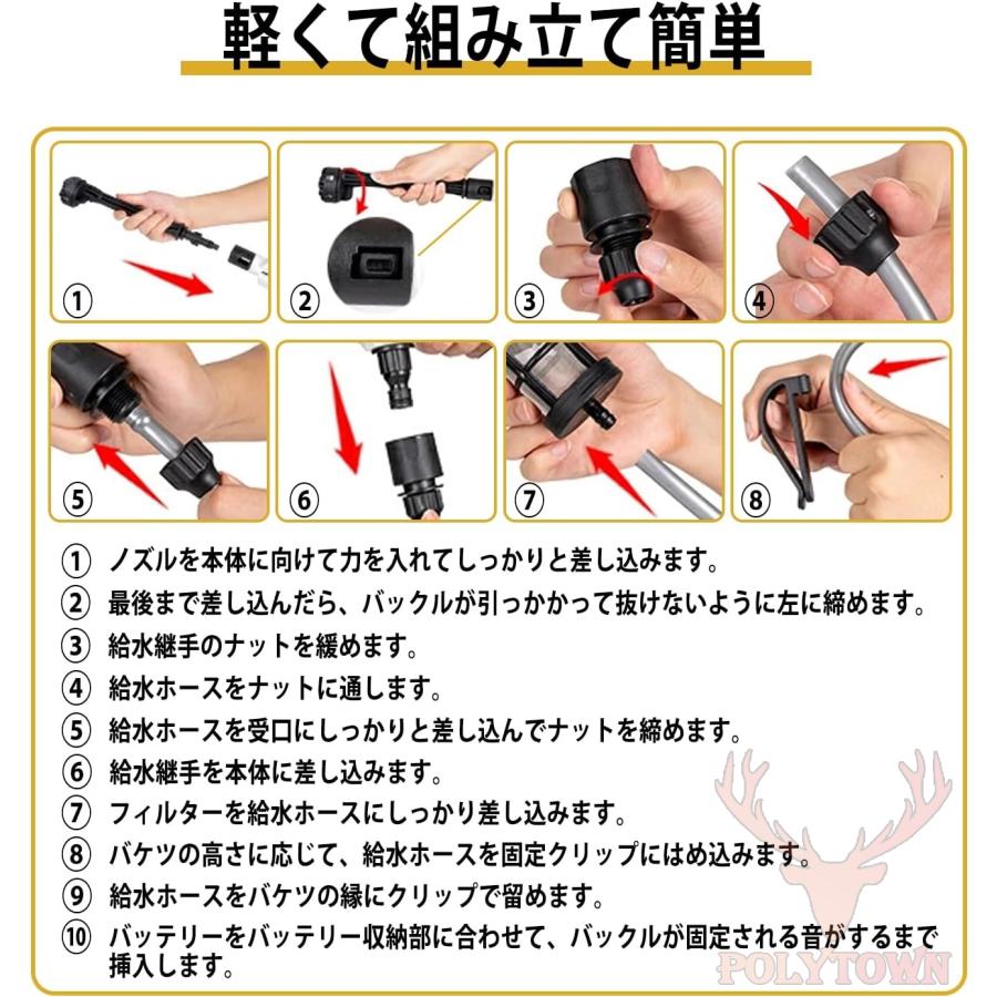 12Mpa】高圧洗浄機 コードレス 充電式 マキタバッテリー対応 3段階調整