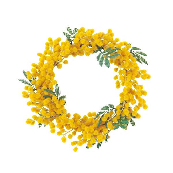 リース とりよせ品 Asca アスカ ミモザリース イエロー リース アレンジメント 花資材 装飾 完成品 写真撮影 手作り 安い 春 夏 秋 楽ギフ のし宛書