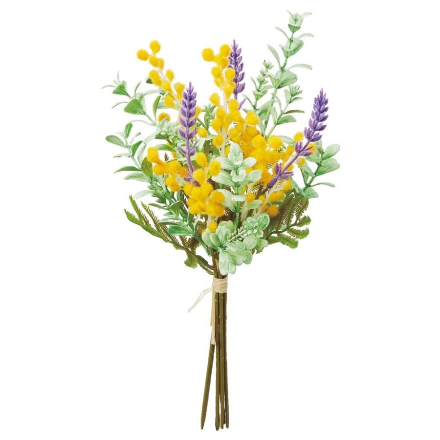 造花 花束 とりよせ品 ミックスフラワーバンチ イエロー 黄色 パープル グリーン 花束 ブーケ ミモザ ラベンダー ユーカリ 花冠 アスカ ASCA アスカ商会（Yahoo!・造花ドライフラワー専門問屋花びし）