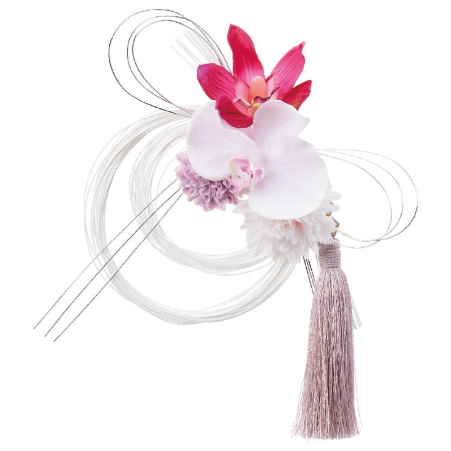 お正月飾り 胡蝶蘭ピンク 白 水引 造花アレンジメント
