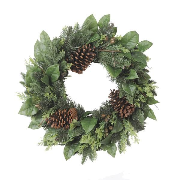 【P10倍中 3/2 9:59まで】 クリスマス リース とりよせ品 ミックスリーフリース 造花 クリスマスリース スワッグ ハンガー ツリー アスカ ASCA アスカ商会
